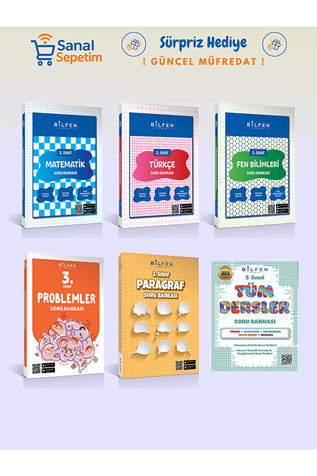 3. Sınıf Matematik-Fen-Türkçe-Paragraf-Problem-Tüm Dersler Soru Bankası - 1