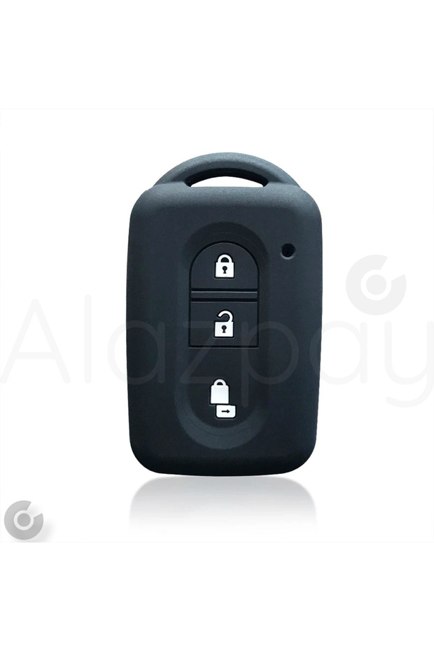 Nissan Compatible Juke, Qashqai, X-Trail, Micra, Navara Flat Silicone Key Case Cover (Black)
