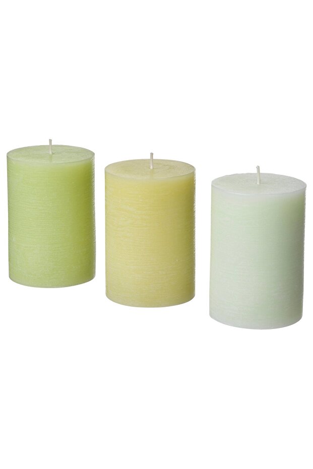 LÖVSKOGSLUND Scented Pillar Candle, Apple Mixed Colours, 30 hr
