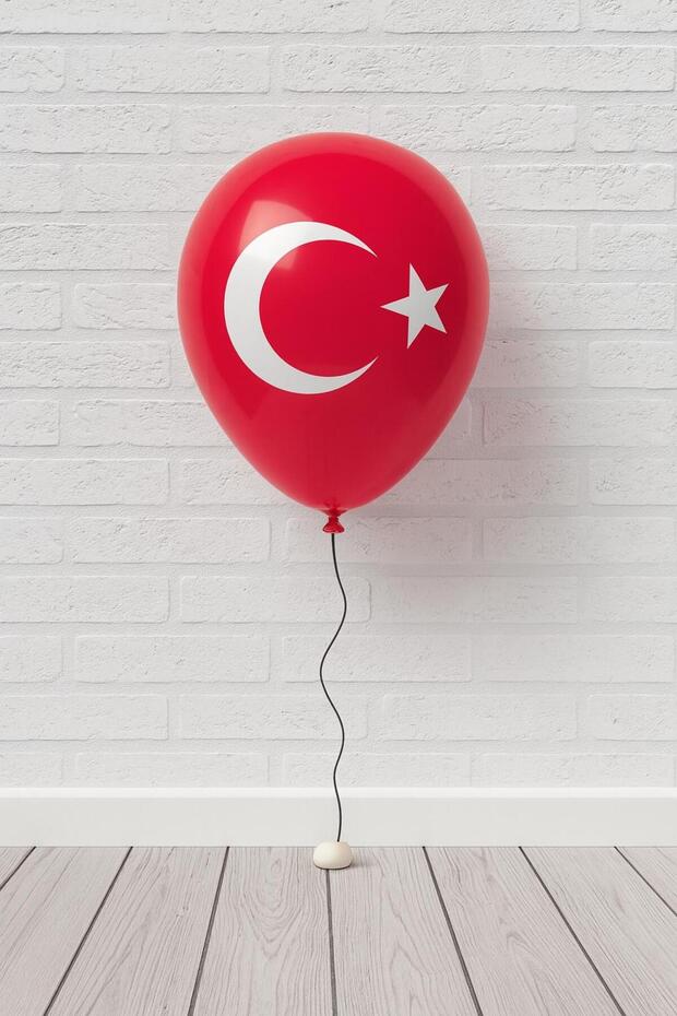 Moon Star Print Red Flag Balloon Pack of 25