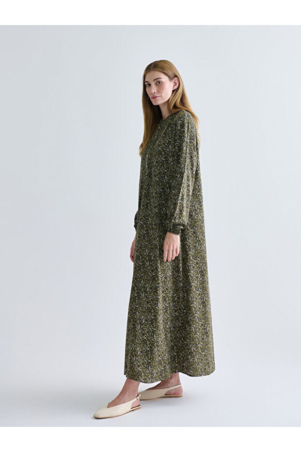 Create Your Style from Uzg Store |   Plus Size Judge Collar Patterned A-Line Dress - 1