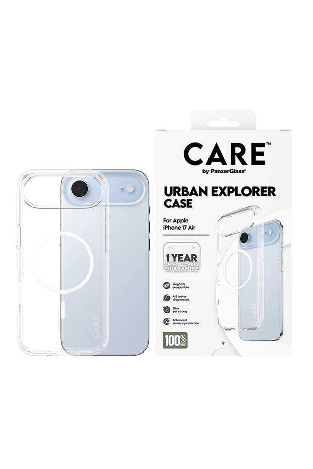 جراب CARE الرائد Urban Explorer مع MageSafe أبيض لهاتف iPhone 17 Air - شفاف