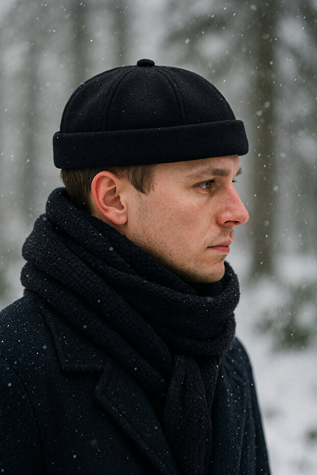 Adjustable Winter Bucket Hat Docker Retro Hat - 1