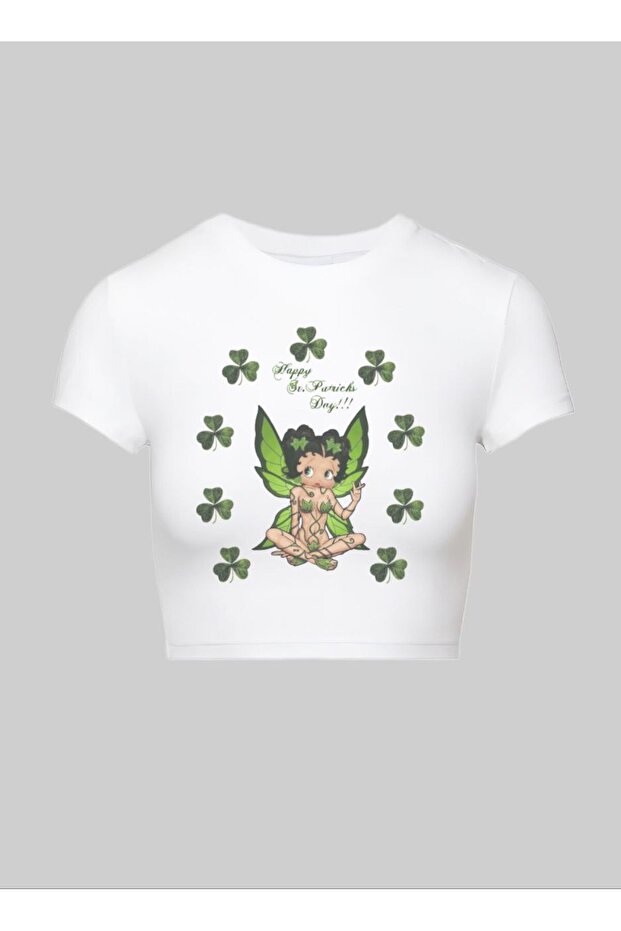 White White Batman Printed Pinterest Y2K Crop Top Baby Tee Lycra Tight