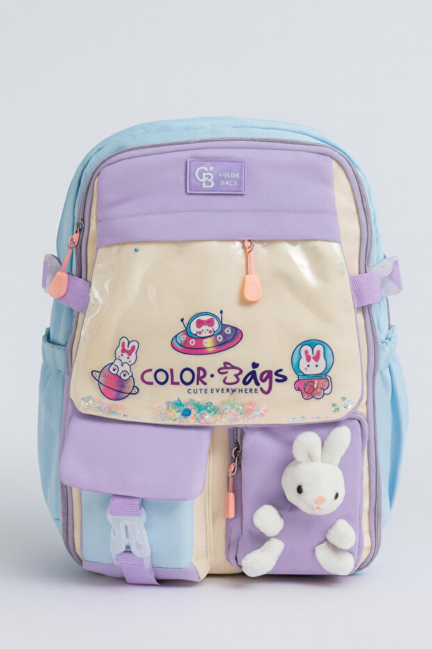 Girl's Teddy Bear Orthopedic Luxury Fabric Primary School Backpack B25