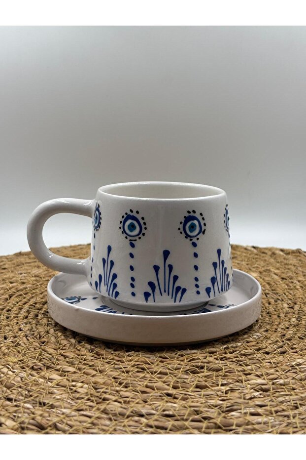 Ceramic Handmade Mug Cup Set with Base - 2