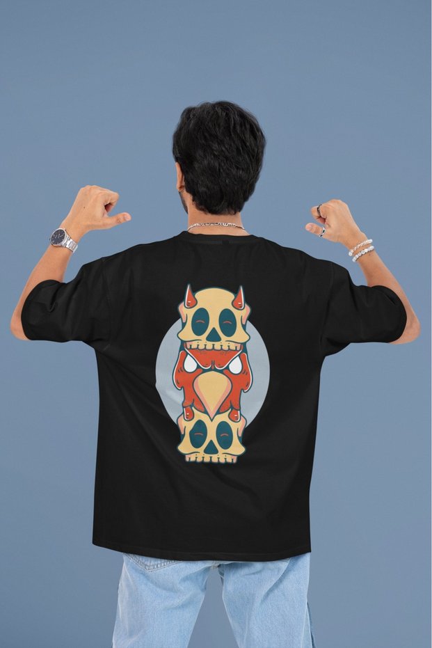Men's Zzz Only Back Transfer Printed Round Neck Short Sleeve T-Shirt