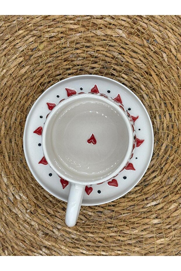 مجموعة أكواب سيراميك مصنوعة يدويًا مع قواعد - 3