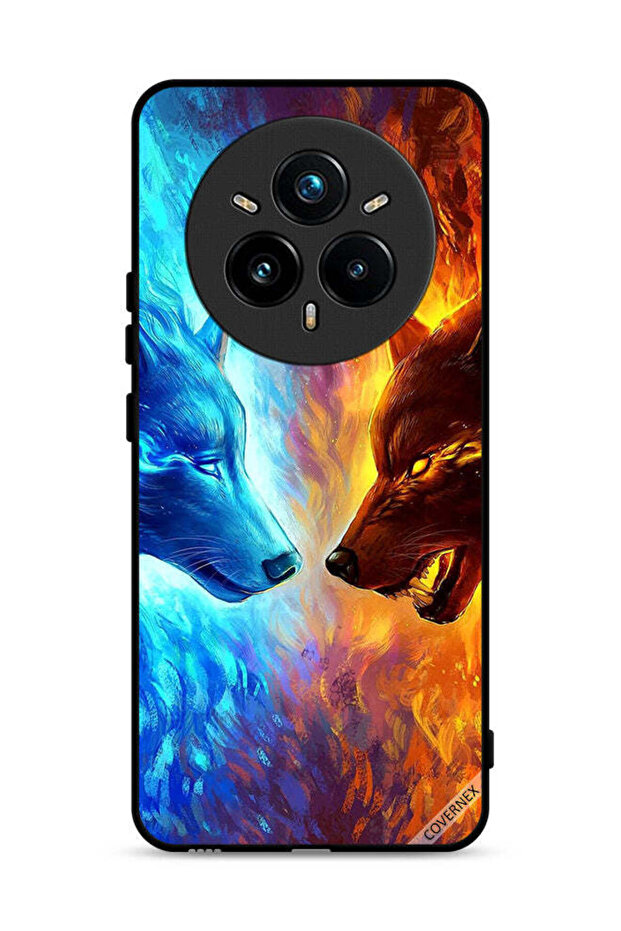 غطاء حماية لهاتف Realme 14 Pro Plus 5G بتصميم ذئب الماء والنار