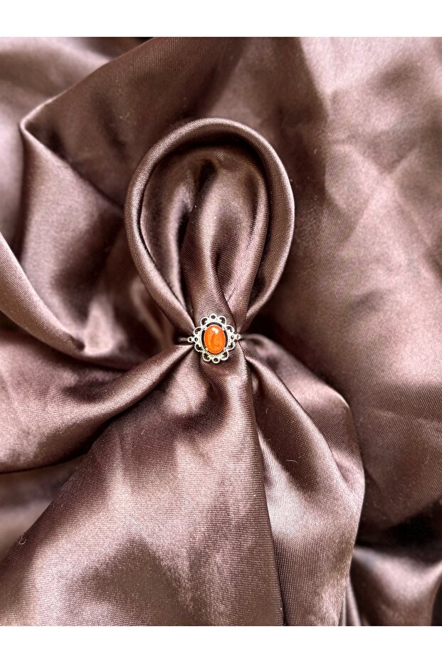 خاتم من حجر العقيق الطبيعي قابل للتعديل - 2