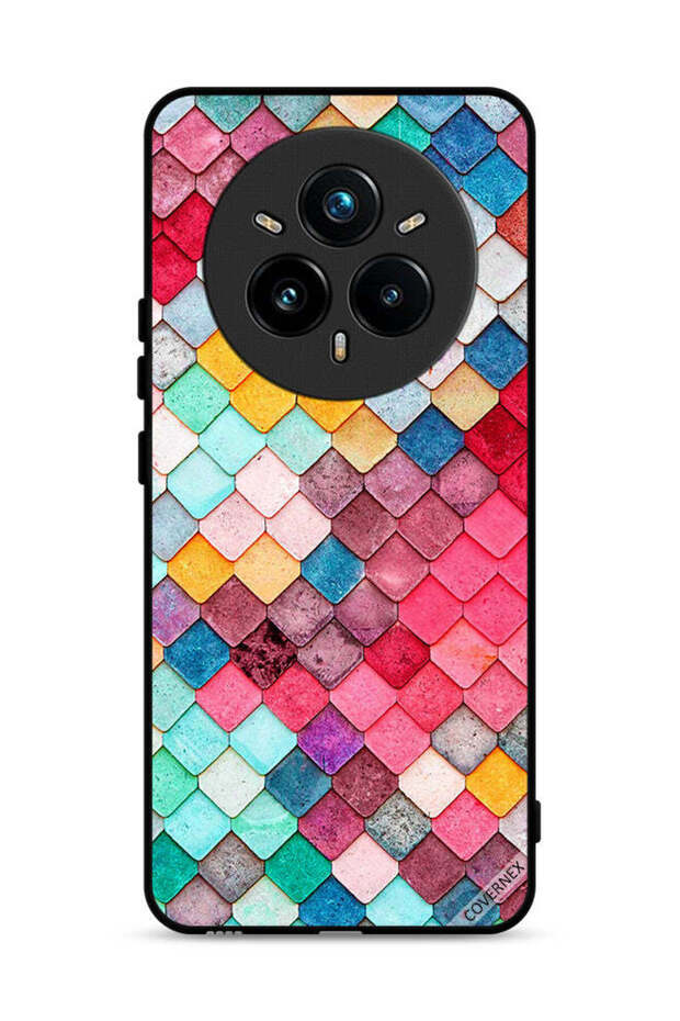 Realme 14 Pro Plus 5G Protective Case Cover Diamond Square Shape Pattern
