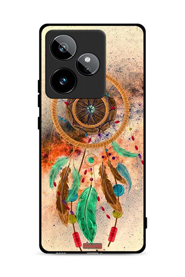 غطاء حماية لهاتف Realme GT 7 5G بنقشة ريش ماندالا معلق