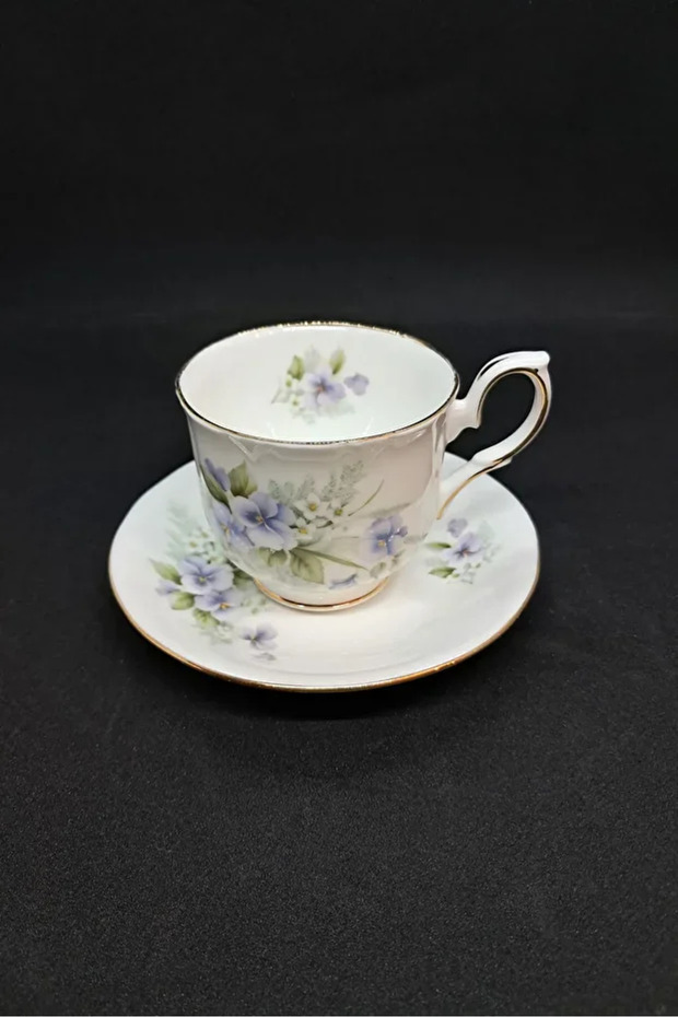 Bone China Blue Beauty Antique Porcelain Double Coffee Cup 2 Pieces 120 ml