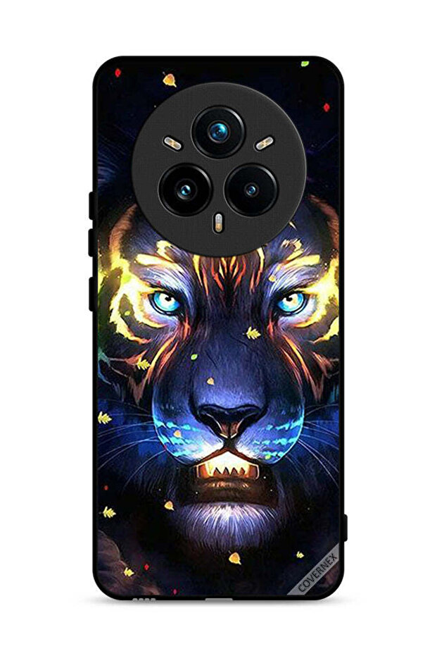 غطاء حماية لهاتف Realme 14 Pro Plus 5G بمشبك فني على شكل أسد