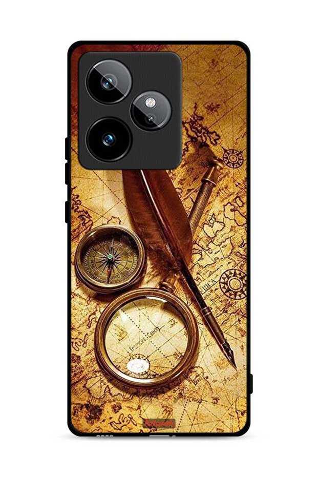 غطاء حماية لهاتف Realme GT 7 5G بتصميم بوصلة عتيقة