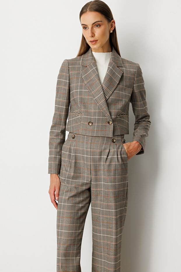 Ekoseli Crop Ceket - 2