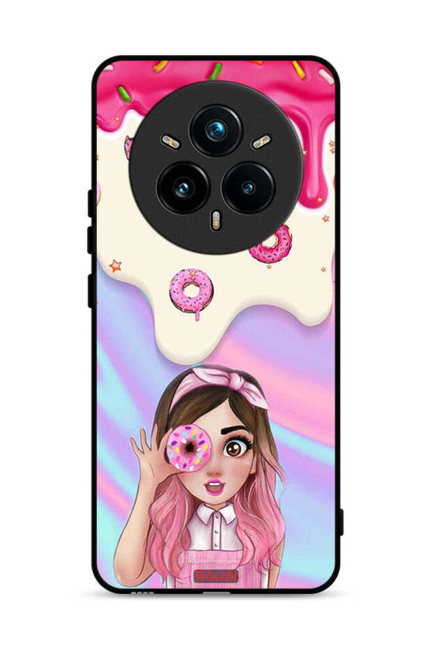 غطاء حماية لهاتف Realme 14 Pro Plus 5G يحمل صورة دونات