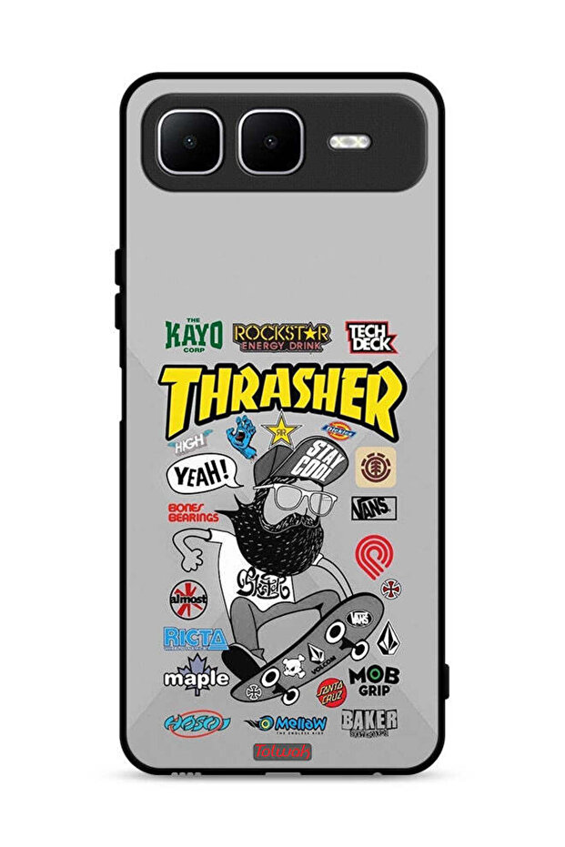 غطاء حماية لهاتف Infinix Smart 10 Plus بتصميم Thrasher Sticker