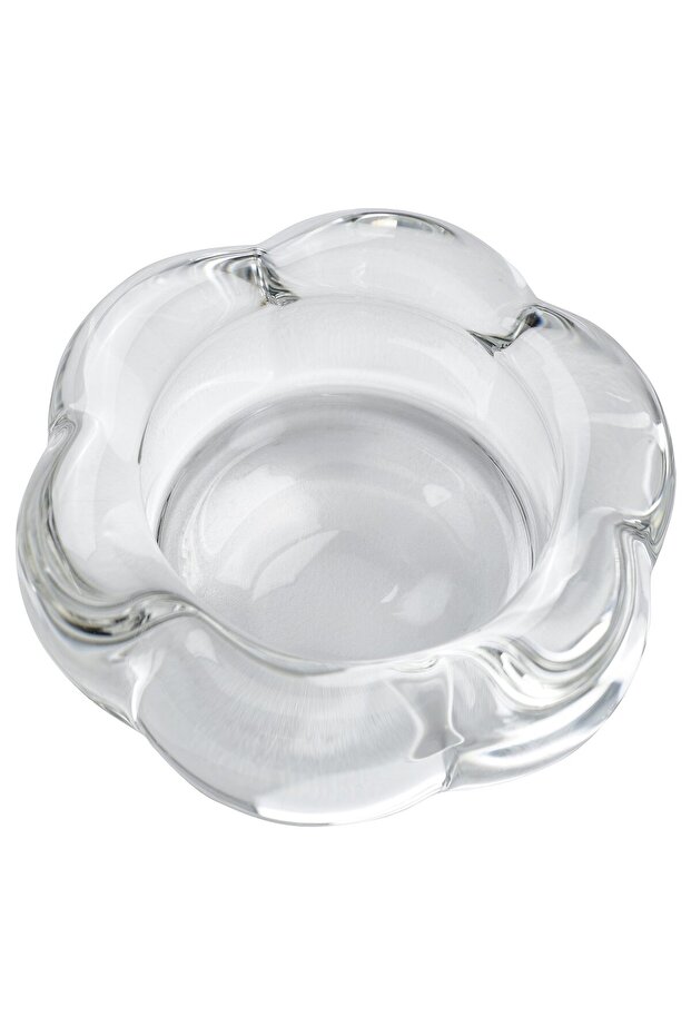 BLADFÅGEL Tealight holder, clear glass, 3 cm