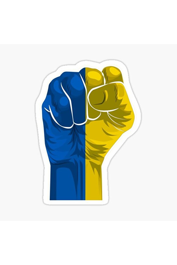 Ukraine Ukraine Flag Pattern Fist Car Sticker Decal 19cm