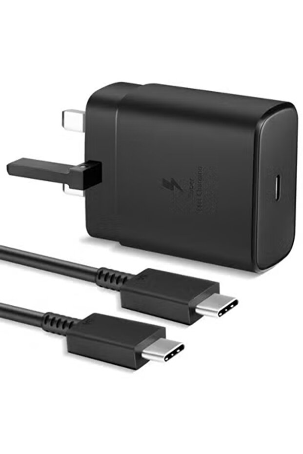 شاحن سريع USB-C بقوة 45 وات لهاتف Galaxy A53/S21/S20/Note 20/10+ مع كابل Type-C - 1