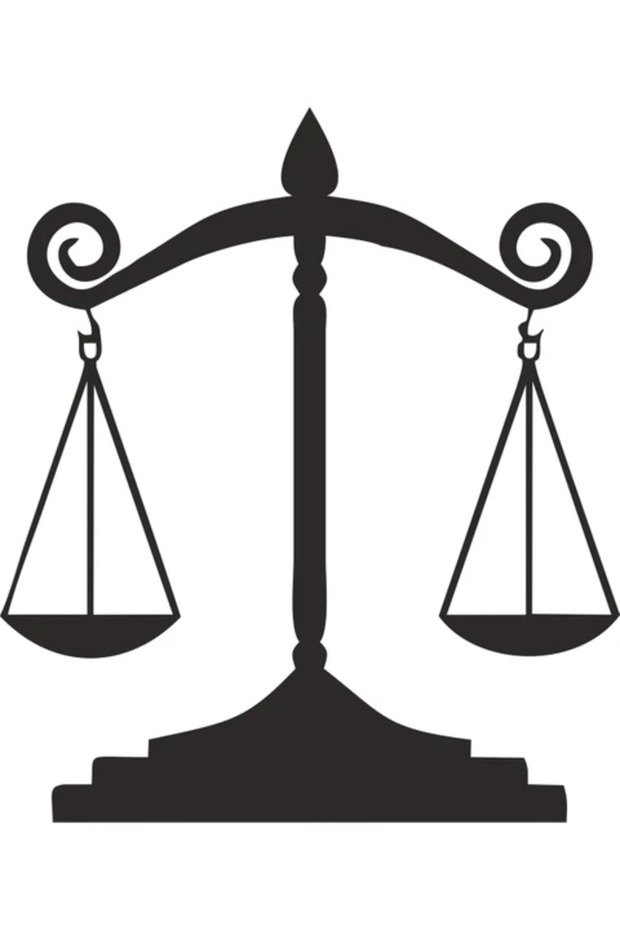 Justice Scale Sticker 20 cm Black Color