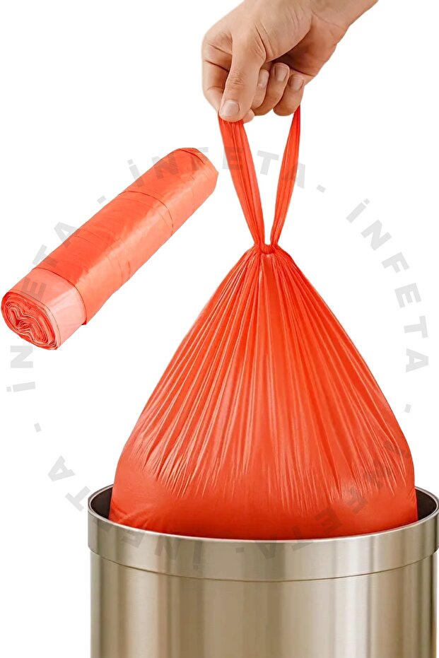 أكياس قمامة برباط معطرة برائحة الفراولة، 10 قطع، حجم متوسط، مقاس 55x60
