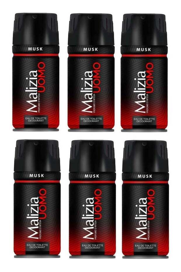 Uomo Musk Deodorant Body Spray 150ml (Pack of 6)