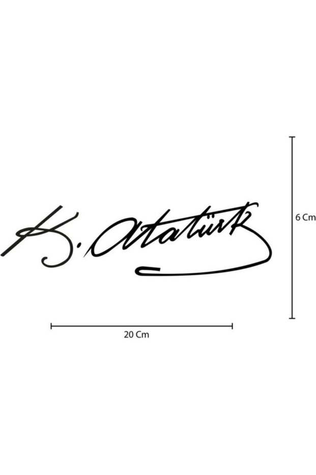 Mustafa Kemal Atatürk Signature Car Sticker Atatürk Signature 20cm Black Color