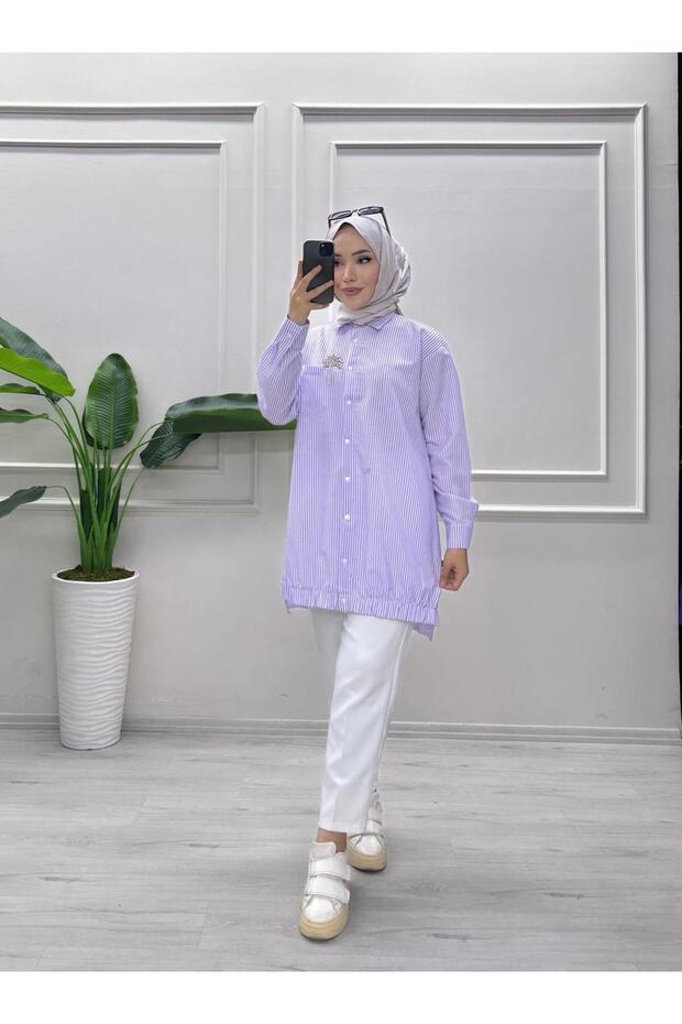 STRIPED GOFRE SHIRT
