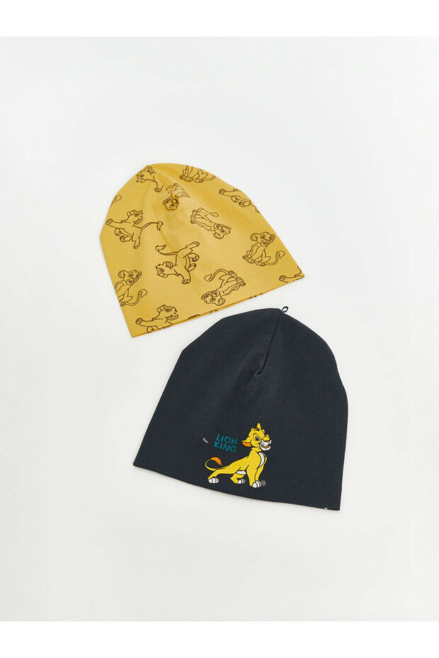 Lion King Printed Baby Boy Beret 2-Piece
