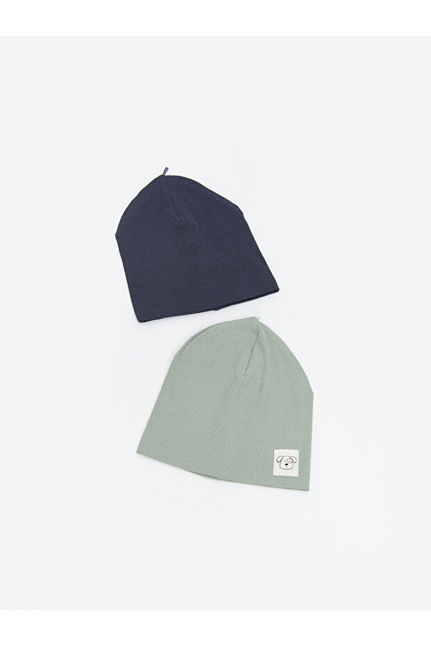 Create Your Style with Uzg Store |   Embroidered Baby Boy Beanie Set of 2 - 1