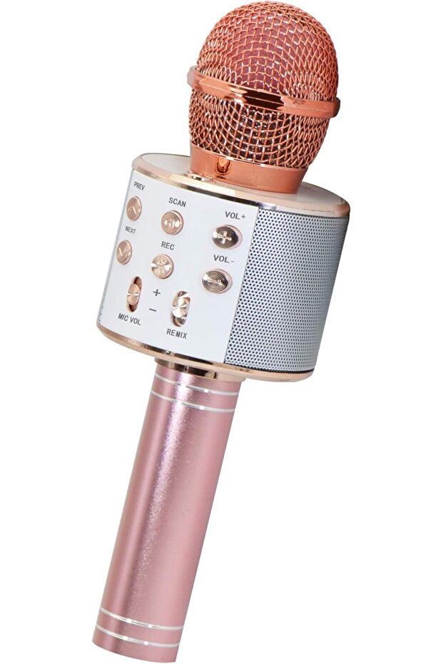Kids Karaoke Microphone – Wireless Bluetooth Mic with Built-In Speaker, Flashing LED Lights, Voice