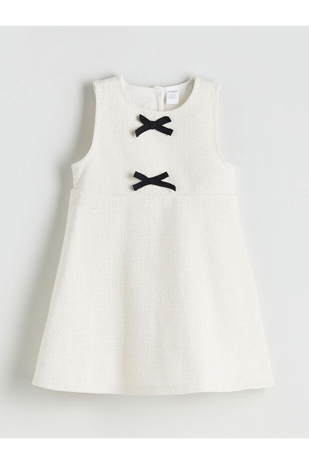 LCW Bisiklet Yaka Fiyonk Detaylı Kız Çocuk Elbise (W5) - 3