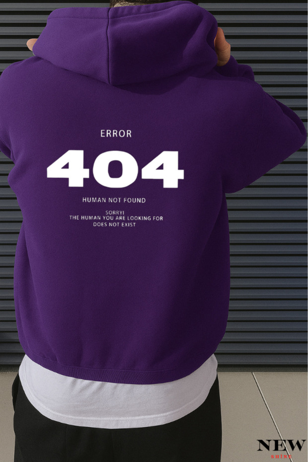 سويت شيرت مطبوع عليه رسالة "خطأ 404: غير مُستجد" - 1