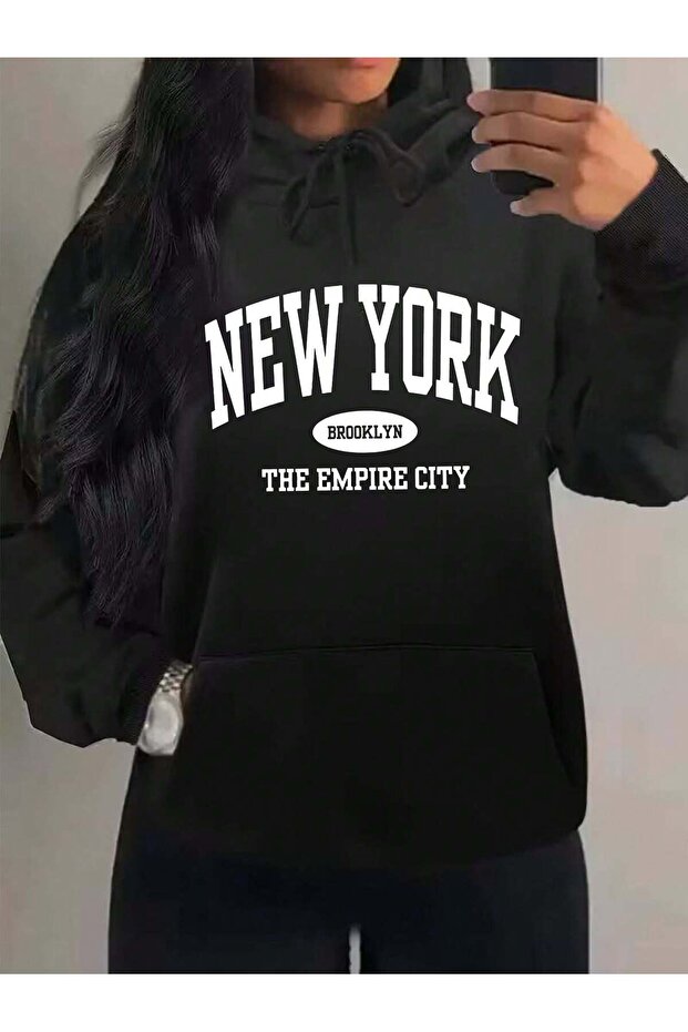 Unisex Gray Hooded Printed Oversize Hooded Sweatshirt