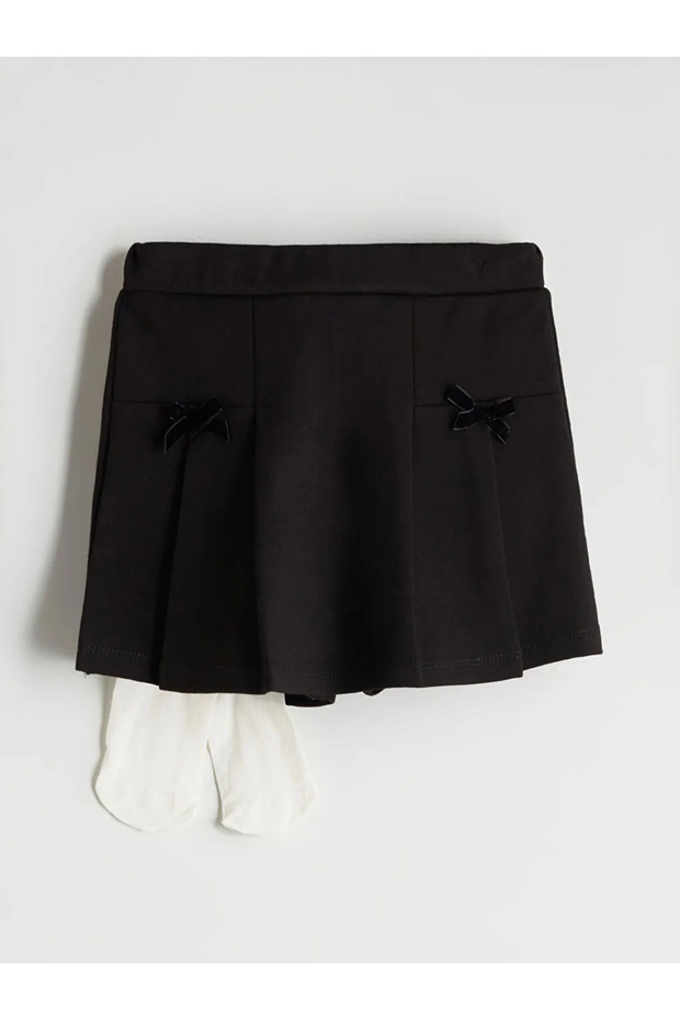 Beli Lastikli Basic Kız Çocuk Şort Etek - 3