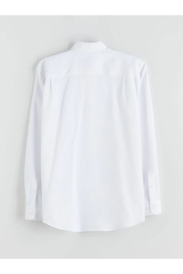Regular Fit Uzun Kollu Armürlü Erkek Gömlek - 3