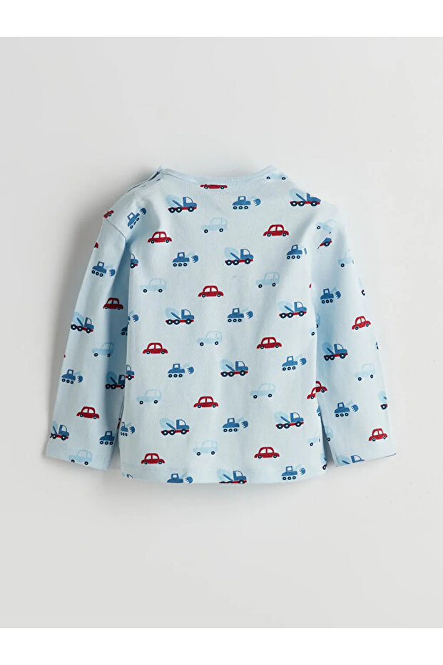 Bisiklet Yaka Baskılı Erkek Bebek Pijama Takımı - 5