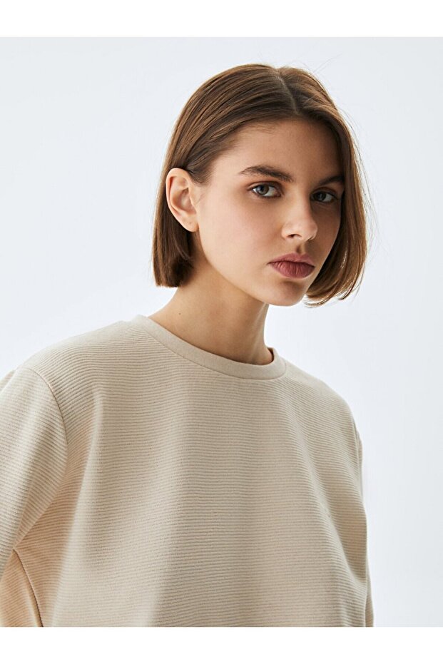 Krem Sweatshırt - 4