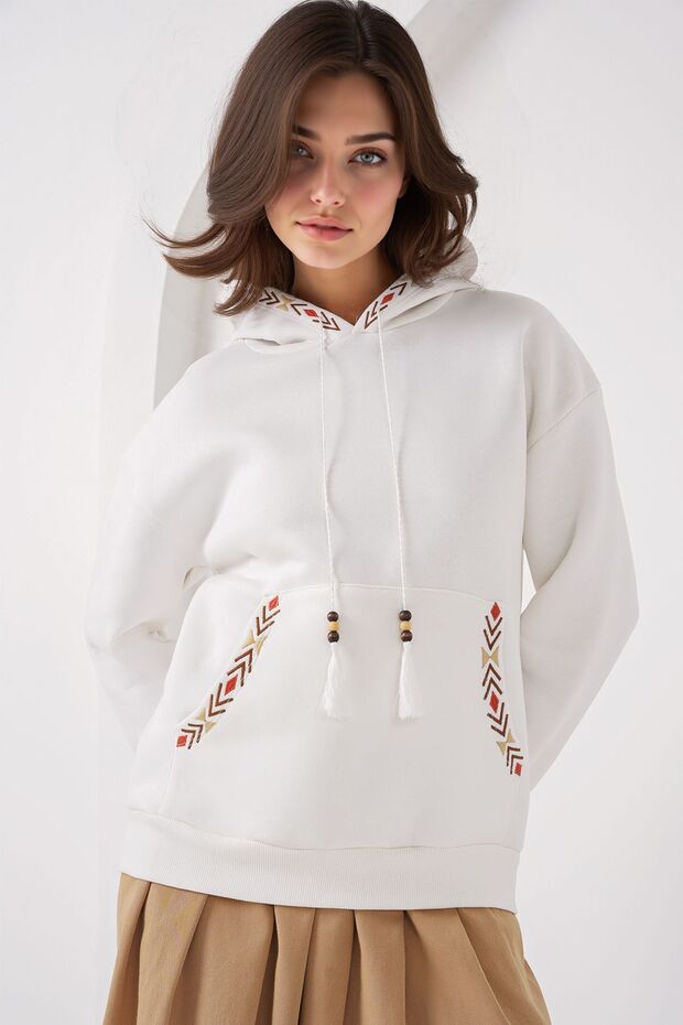 Bdart Pompom Hooded Oversized Sweatshirt