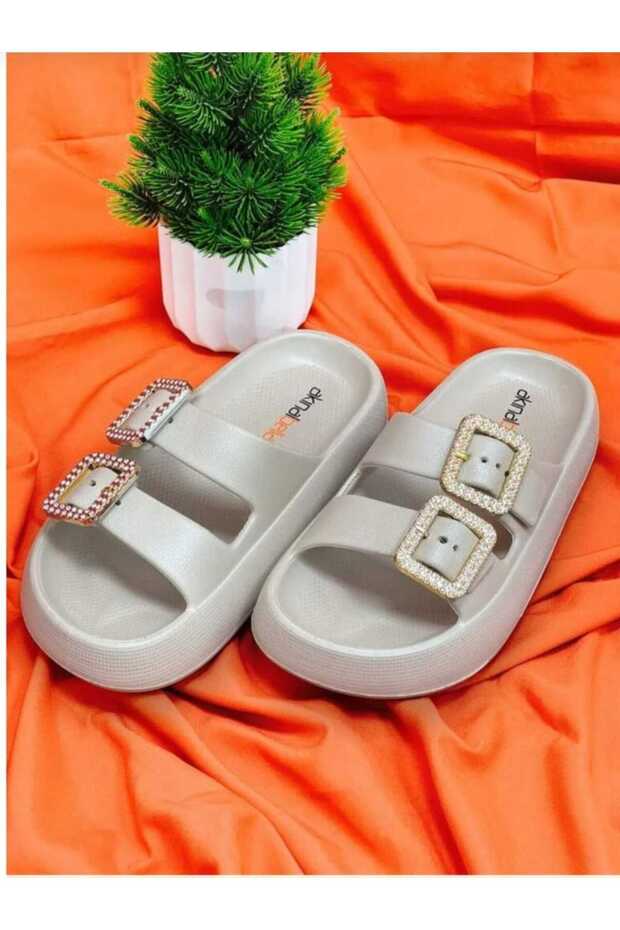 Akinal Bella E282 Double Buckle Daily Orthopedic Women's Slippers