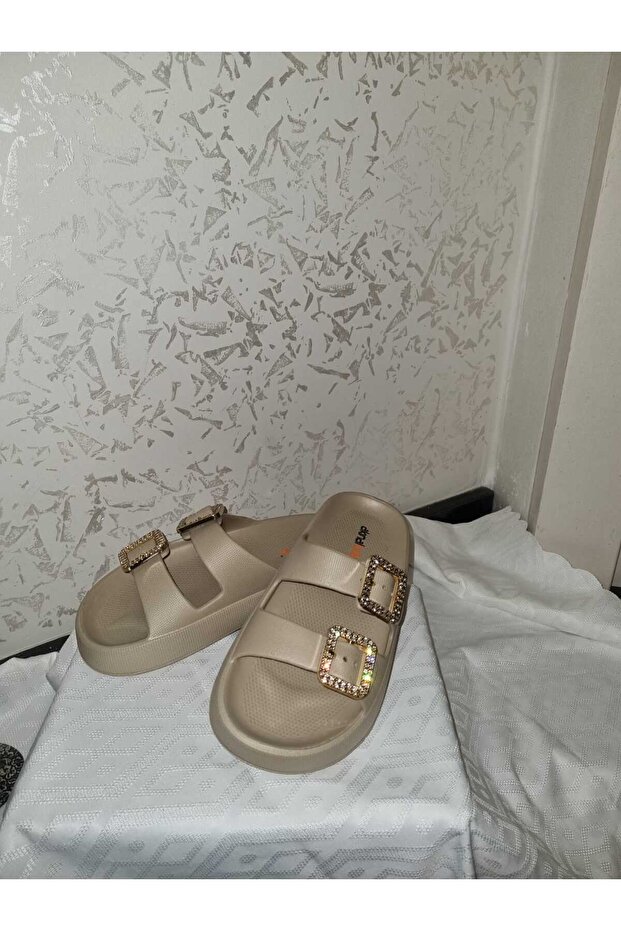 Akinal Bella E282 Double Buckle Daily Orthopedic Women's Slippers