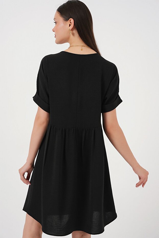 BDART Astarlı V Yaka Mini Elbise - 6