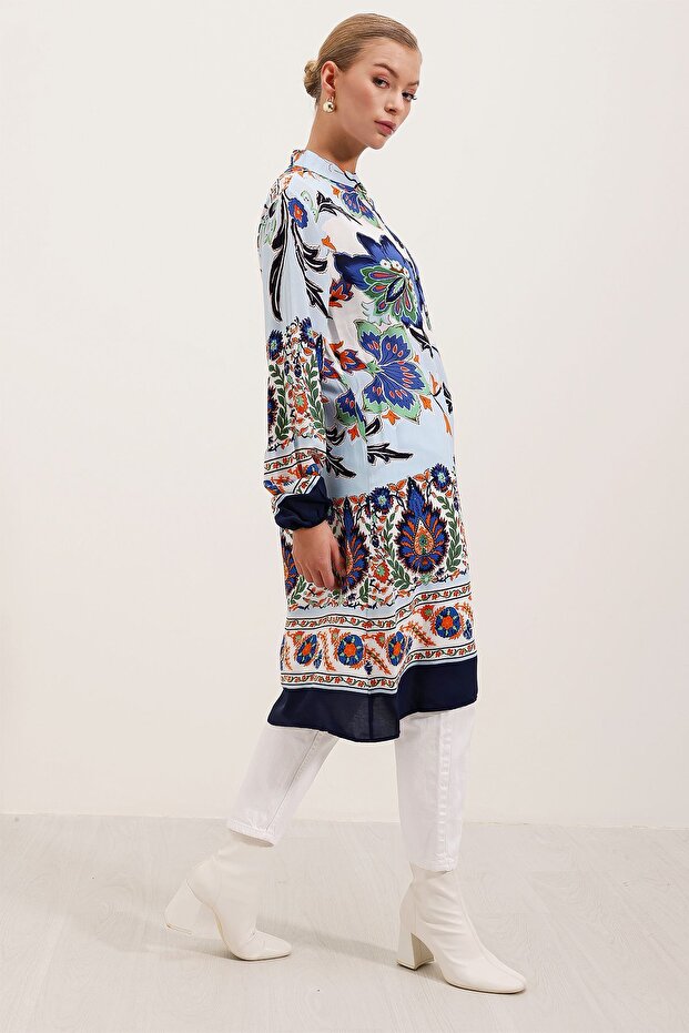 BDART Gömlek Yaka Nakışlı Midi Elbise - 2