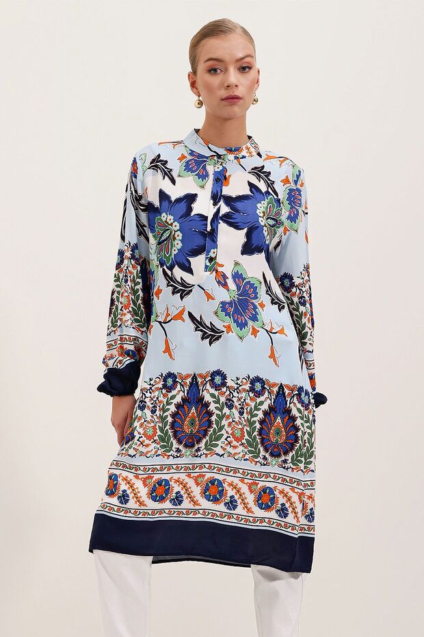 BDART Gömlek Yaka Nakışlı Midi Elbise - 1