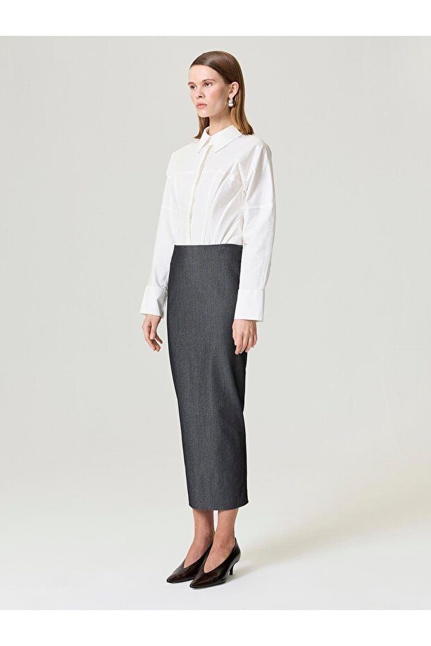 Yırtmaçlı Maxi Etek - 3