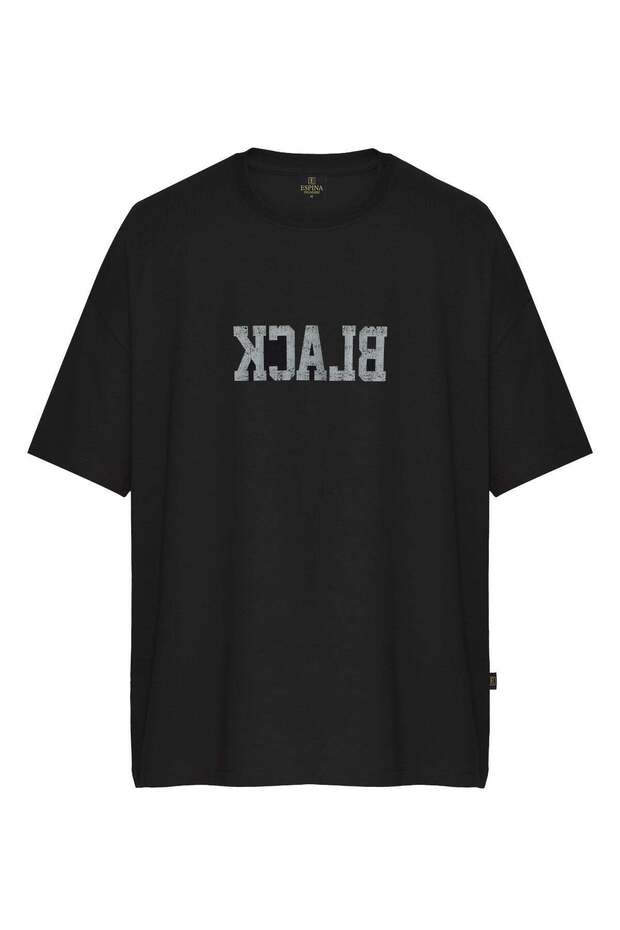 Unisex Black Printed Oversize T-Shirt