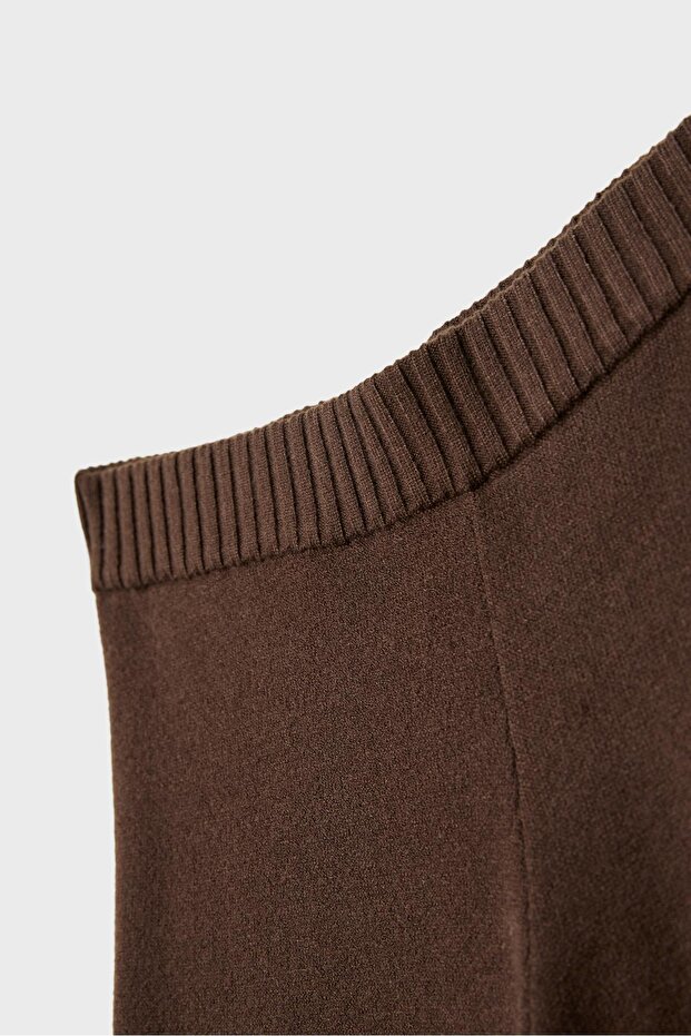 Geniş, Uzun Örme Pantolon - 7