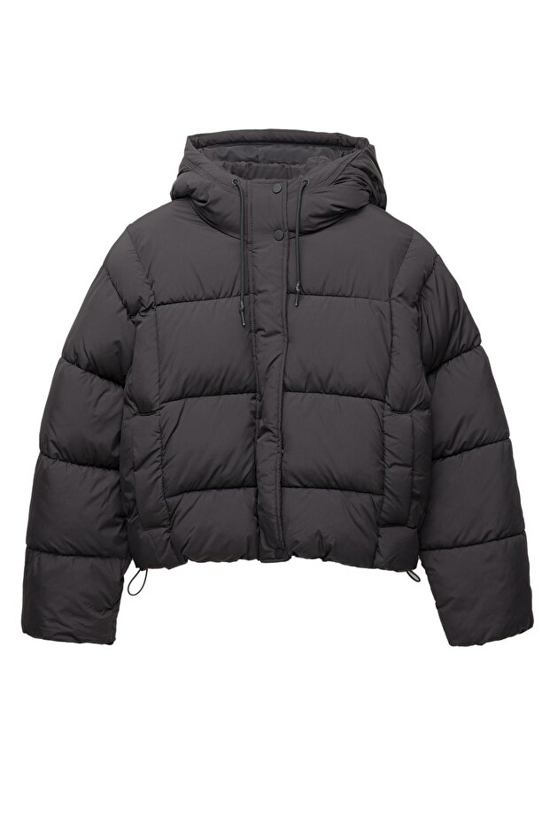 Kısa kapüşonlu şişme ceket - 3